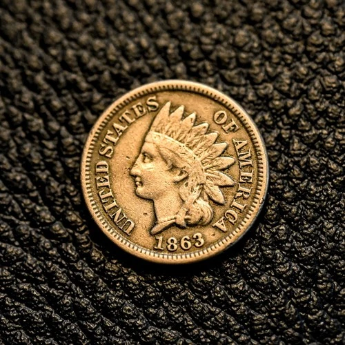 (ITM-7650) 1863 Indian Cent ~ Fine + (F+ / FN+) Condition ~ COMBINED SHIPPING!