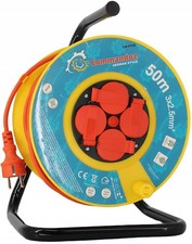 Kabeltrommel 50 m 3x2,5 mm² IP44 Verlängerungskabel Garten & Baustelle 4-fach