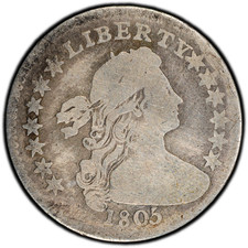 1805 Draped Bust Half Dime 5C - PCGS G-Details (Cleaned); Scarce H10C