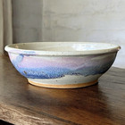 Bruning Studio Pottery Large Bowl Seattle Nw Art Hand Thrown Painted Drip Glaze