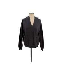 Rowan Avery Classic Terry Hoodie Black Pullover Kangaroo Pocket Size Small