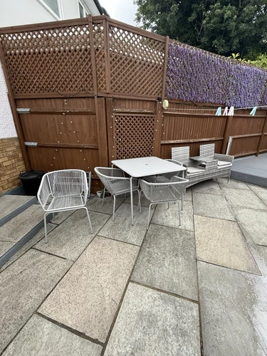 Garden Table And Umbrella With Four Chairs 