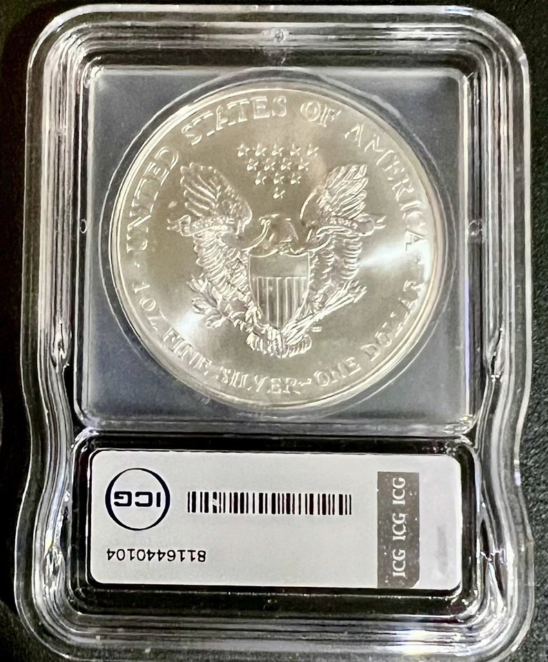 American Silver Eagle MS70 ICG 1999 Foto 3 de 4