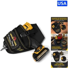 Ambidextrous Power Tool Holster – Secure Magnetic Design, 8 Storage Slots, Black