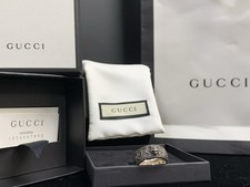 GUCCI STERLING SILVER RING SIZE 10 W/ BOX/PAPERS/BAGS