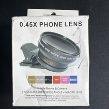 New 0.45X Mobile Phone Lens  Camera 0.45X Super Wide Angle  Macro Lens Black