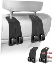 Car Hooks for Headrest, 2Pcs Seat Back Storage Hook Luxurious BLACK 2Pack