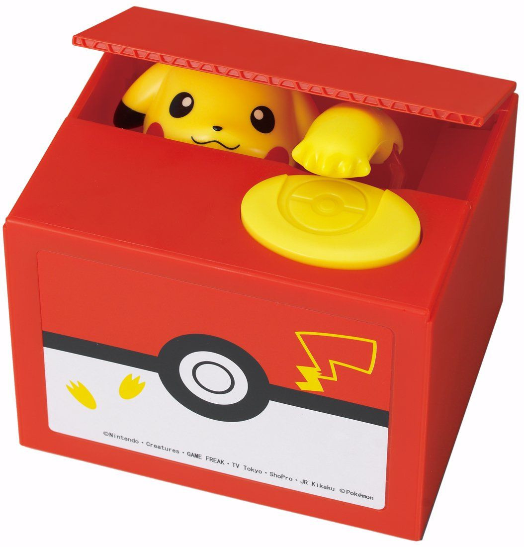 Pokemon Pikachu Moving Electronic Coin Money Piggy Bank Box