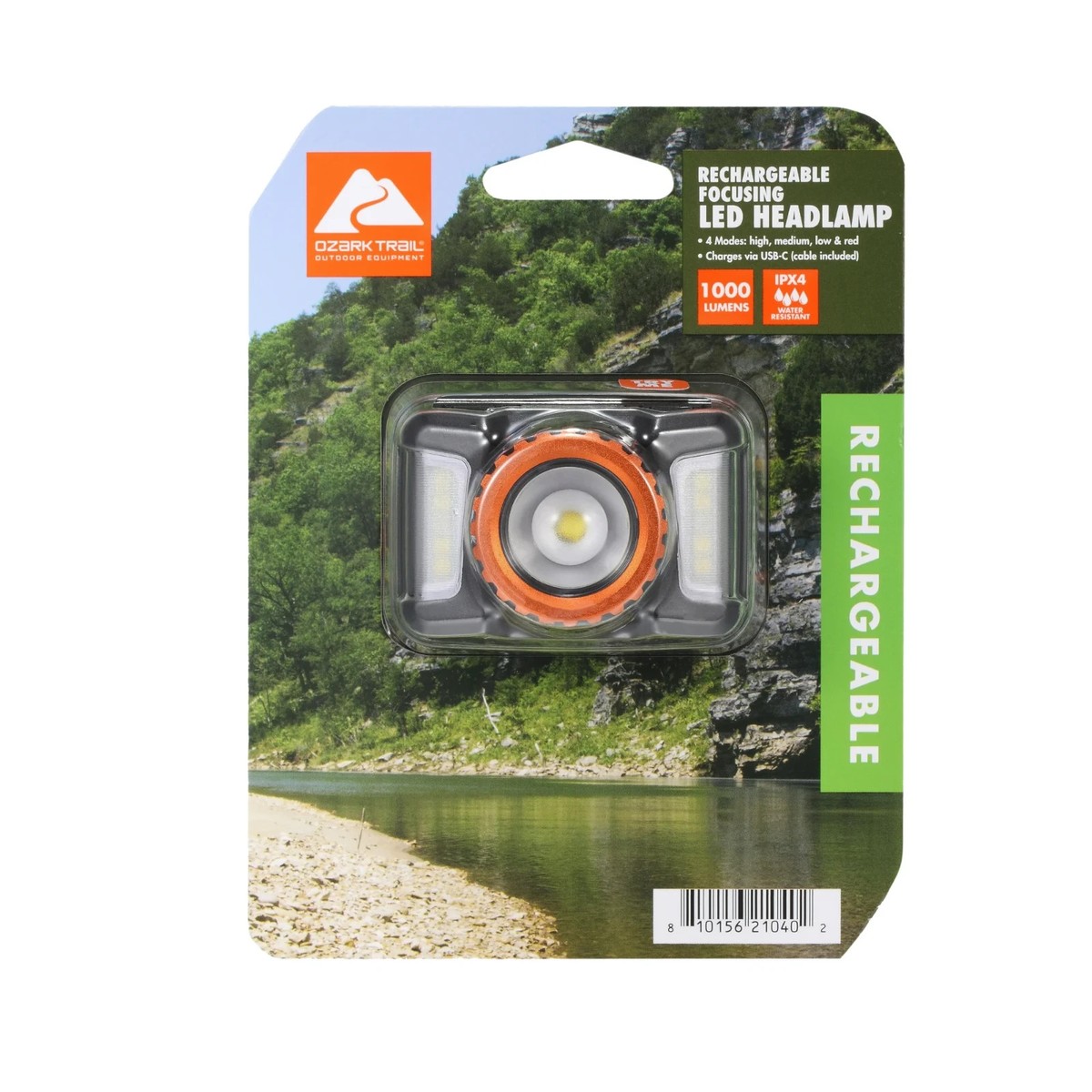 Ozark Trail 1000 Lumen Rechargeable Focusing Headlamp with USB