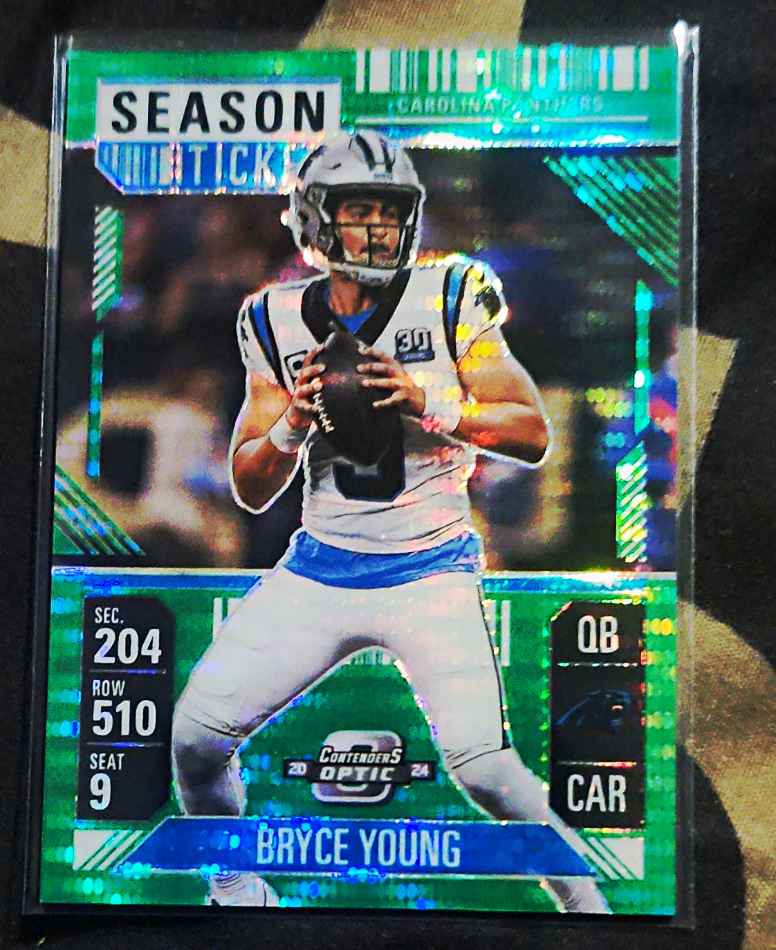 Panini 2024 Contenders Optic Bryce Young Panthers Season Ticket #34 /49