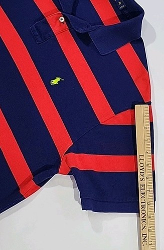 Polo Ralph Lauren Polo Shirt Men's Size XL Red Blue Striped Green Pony Golf Polo - Picture 10 of 10