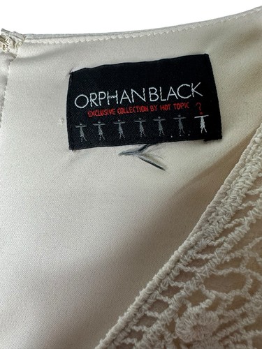 Orphan Black Helena Wedding Dress Size Large Beige Crochet Embroidered - Picture 9 of 10