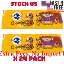 2 SET Pedigree Choice Cuts In Gravy Prime Rib Adult Canned Wet Dog Food 13.2oz