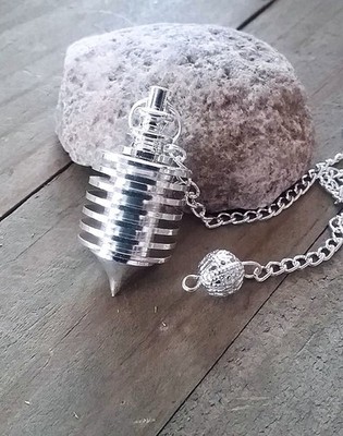 JOE SMITH 6 RING HANDMADE DANCING SILVER DOWSING PENDULUM,MOST ACCURATE ANYWHERE