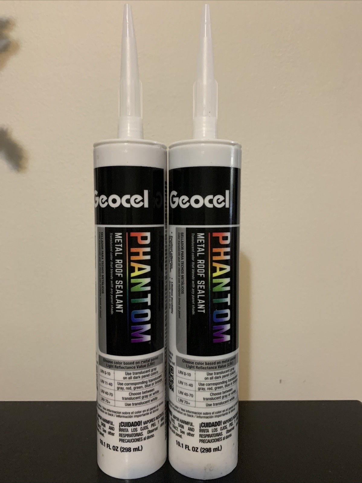 Lot 2 Geocel Phantom Metal Roof Sealant – Translucent Gray GC88902 – 10oz