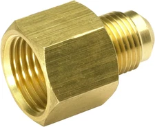 Celestial 3/8" Male Flare by 1/2" Female NPT Coupling, Brass Adapter for Outdoor