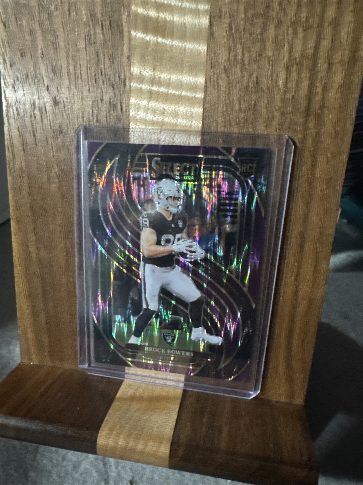 BROCK BOWERS #/360 RC 2024 Panini Select Purple Shock Prizm Premier #118 Raiders