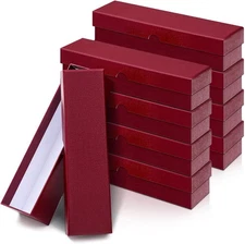 Teling 8 Pcs Coin Storage Box 2x2inch Flip Holders Collectors Dark Red 