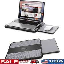 Portable Laptop Desk W/ Retractable Mouse Pad Ergonomic Heat Shield Ideal Work
