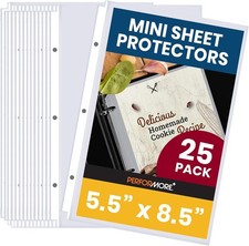 Heavyweight Clear Mini Sheet Protectors Holds 5.5 x 8.5 Inches Sheets Fits NEW
