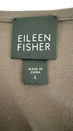 Eileen Fisher Women’s Sz L Brown Sleeveless Scoop Neck Silk Tank Top - Picture 4 of 5