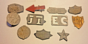 Early 1900's 11 Tobacco Tags-HUB, ABC, SHIPMATE, EC, ORLANDO, JT, STAR, +++