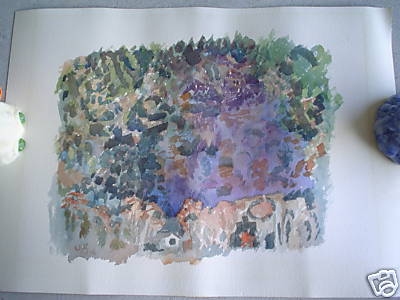 Original Vintage 1974 Colorful Watercolor Painting by WYE | eBay