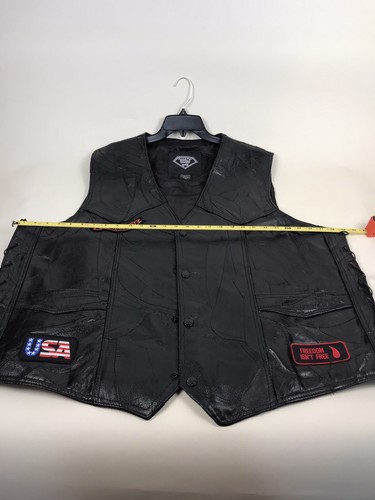 Giubbotto pelle bufalo Diamond Plate uomo nero taglia 4X-nuovo con etichette - Foto 10 di 12