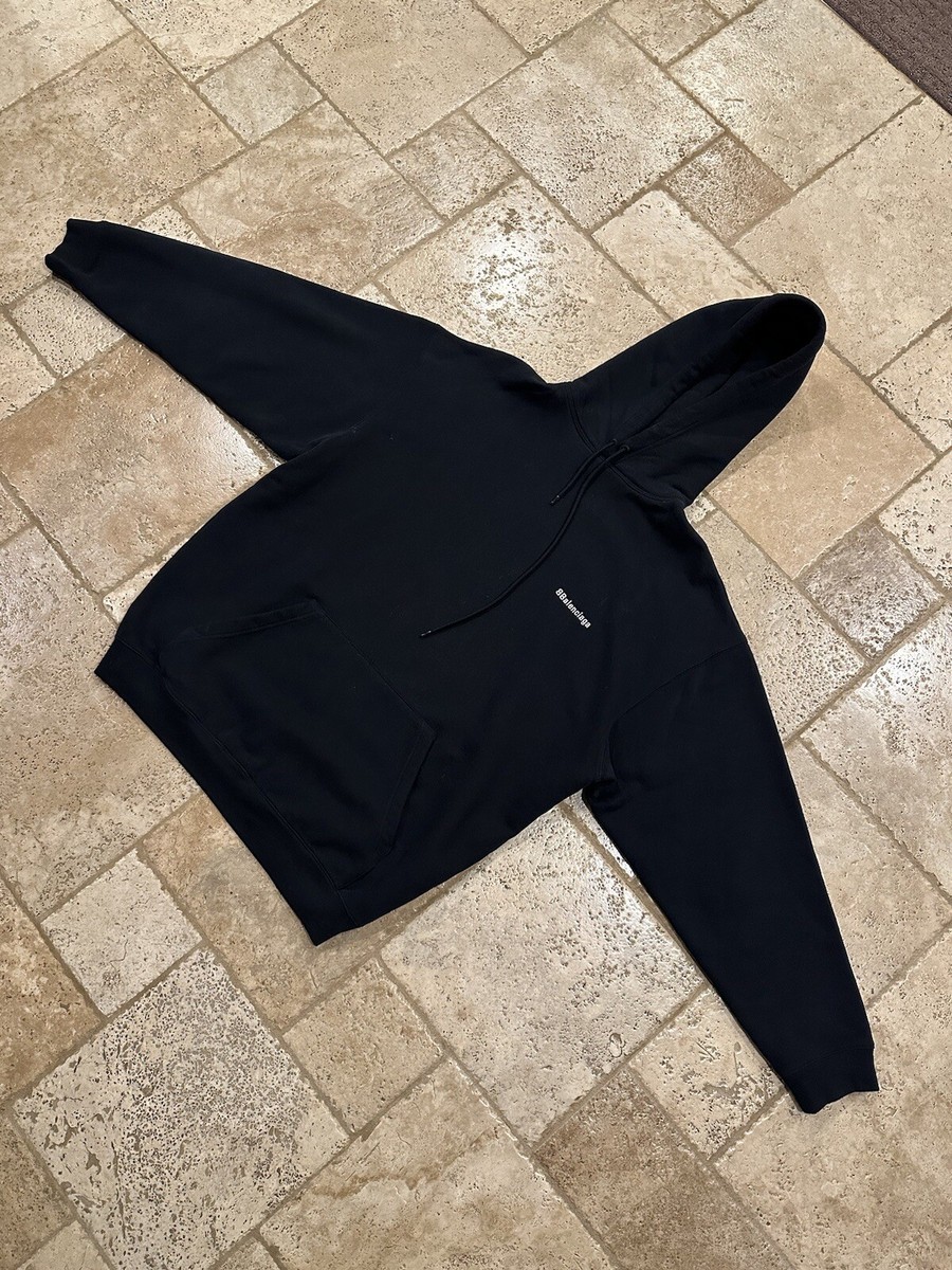 Balenciaga BB Embroidered Logo Black Pullover Hoodie | eBay