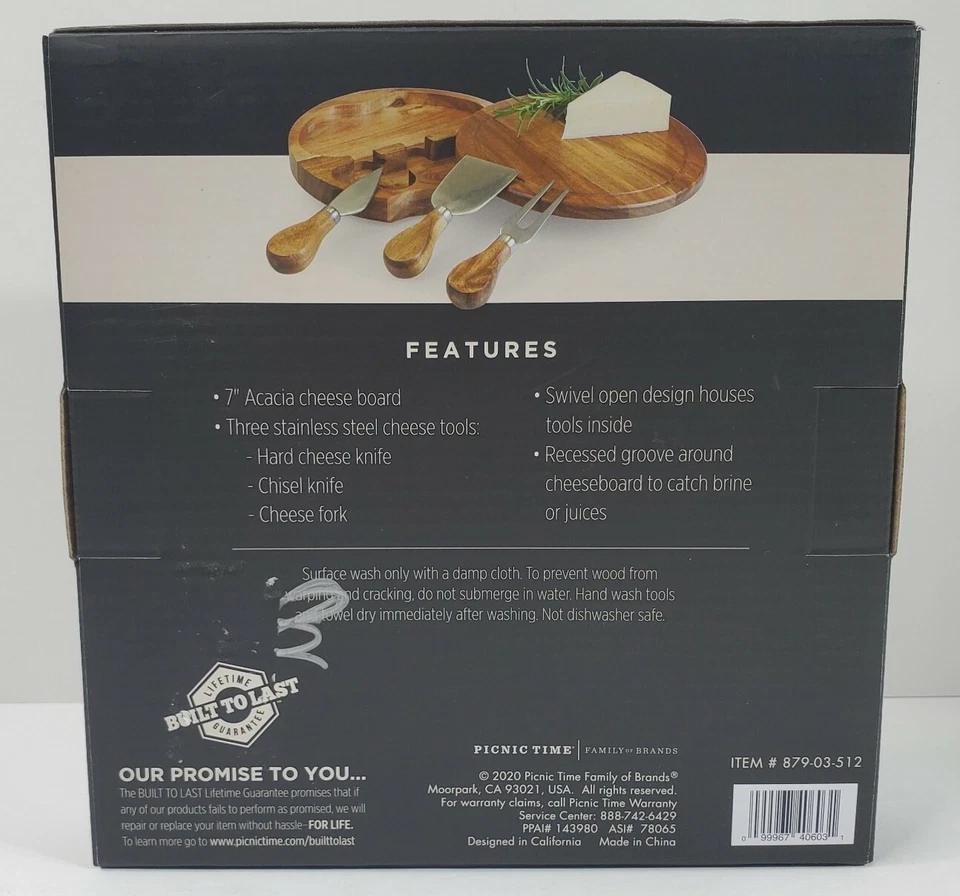 Тоскана "Acacia Brie" сыр доска и инструменты набор - 7" - новый  - Изображение 4 из 4