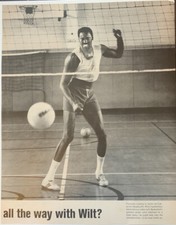 vintage Magazine print ad 1970 Wilt Chamberlain LA Lakers training