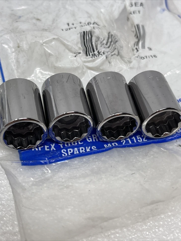 Lot Of (14) Armstrong 1/2” Chrome Sockets, 3/8” Drive, 12 Point, USA, New - Image 3 of 4