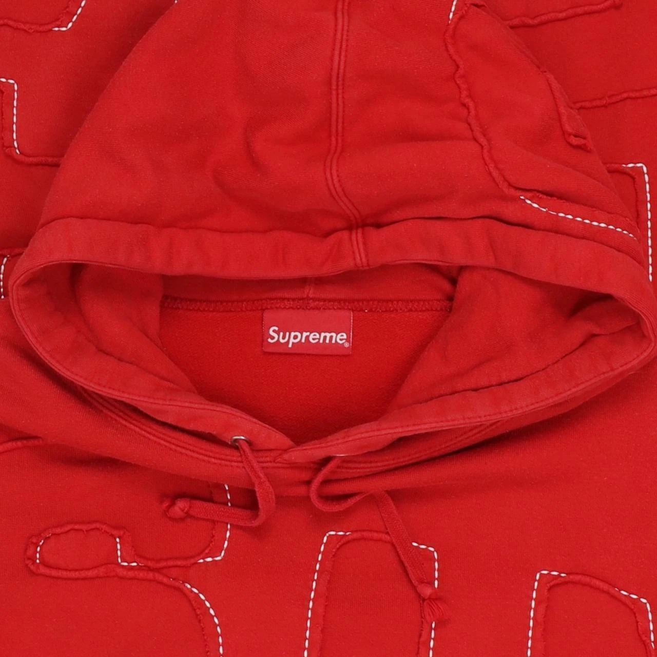 Felpa con cappuccio Supreme Cutout Letters taglia X Large rossa