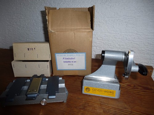 Geyer / Hammann Schmalfilmhobel 16 mm + Klebepresse