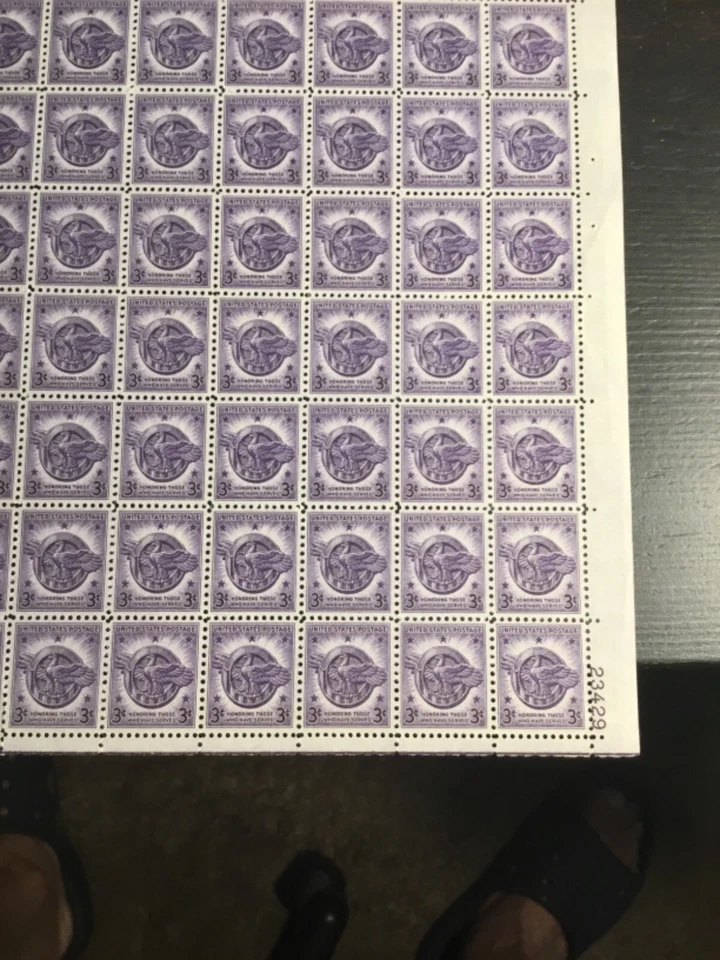 #940…HONORABLE DISCHARGE..MINT SHEET OF 100..MNH. REF#4084 - Image 4 of 4