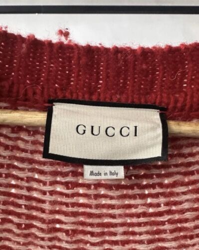 🔥 GUCCI MENS SWEATER ZIGZAG JACQUARD WOOL KNITTED CARDIGAN SIZE XL - SOLD OUT - Picture 3 of 7