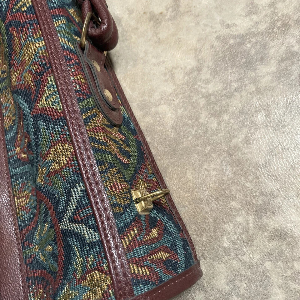 De Colección Diane Von Furstenberg Cuero Borde Tapiz Maleta Bolso de Ropa Multicolor Foto 3 de 4