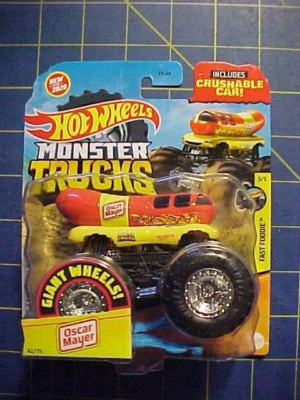 HOT WHEELS MONSTER TRUCKS OSCAR MAYER WIENERMOBILE! NIP WITH