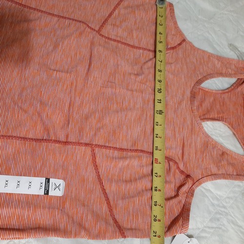 Camiseta sin mangas deportiva Xersion talla XXL naranja jengibre mujer rayas nueva con - Imagen 10 de 12