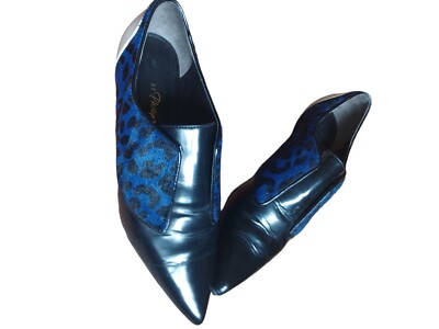 3.1 Phillip Lim Womens Flat Blue Hair Animal Print Patent Leather Shoes Size 36