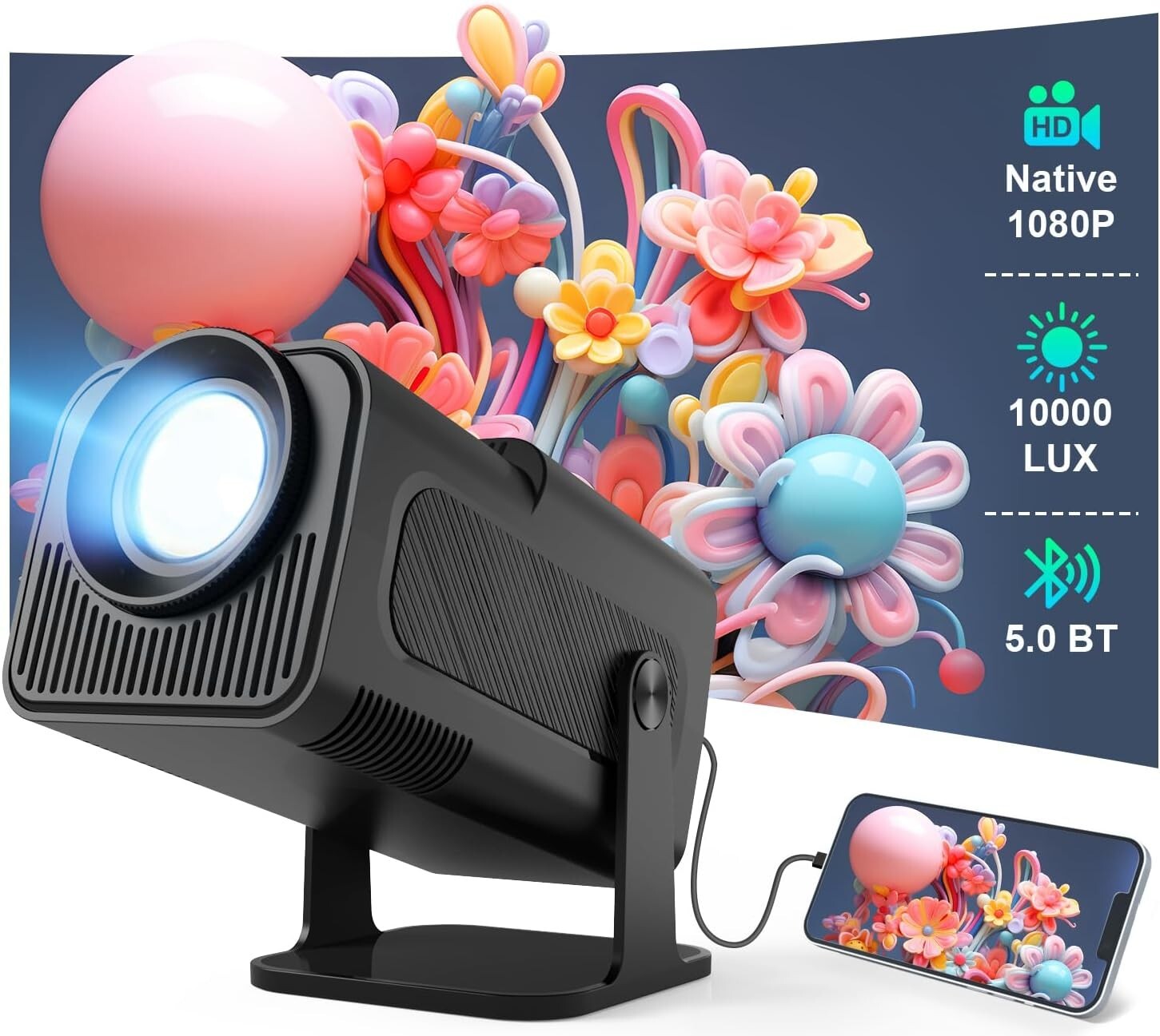 Proiettore Tascabile Tranike 1080P: Cinema Portatile per Outdoor - 1