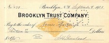 BROOKLYN TRUST JAMES MURTAUGH SIGNED REVENUE STAMP