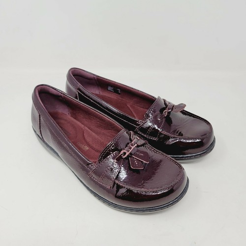 Clarks Collection Mocasines de Mujer Borgoña Charol Zapatos con Tamaño 7XW eBay