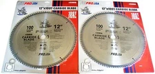 2 ATE PRO 12" PIRANHA 100T CARBIDE CIRCULAR TABLE COMPOUND MITER SAW BLADES
