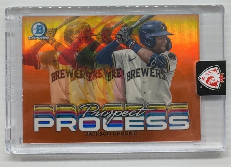 2023 Bowman Chrome Jackson Chourio Orange Refractor Prospect Process #16/25