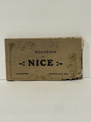 17 Vintage Souvenir De Nice France RPPC Lux-Gravure Baylone Postcard Book