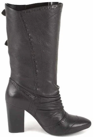 Novo Sapato Bota Feminina BIVIEL Couro Preto Salto Médio Bezerro Tamanho 7.5 M 38.5 EUR - Imagem 3 de 4