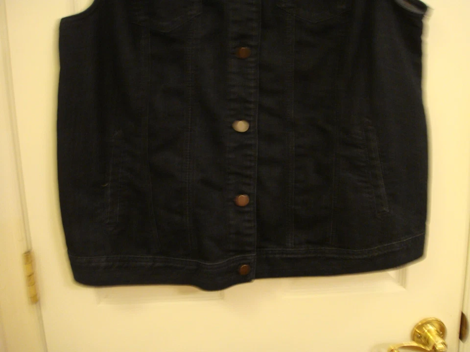 Mujer Avenue Denim Azul Marino Oscuro Chaleco Elástico Denim Chaleco Talla 22/24 Foto 4 de 4