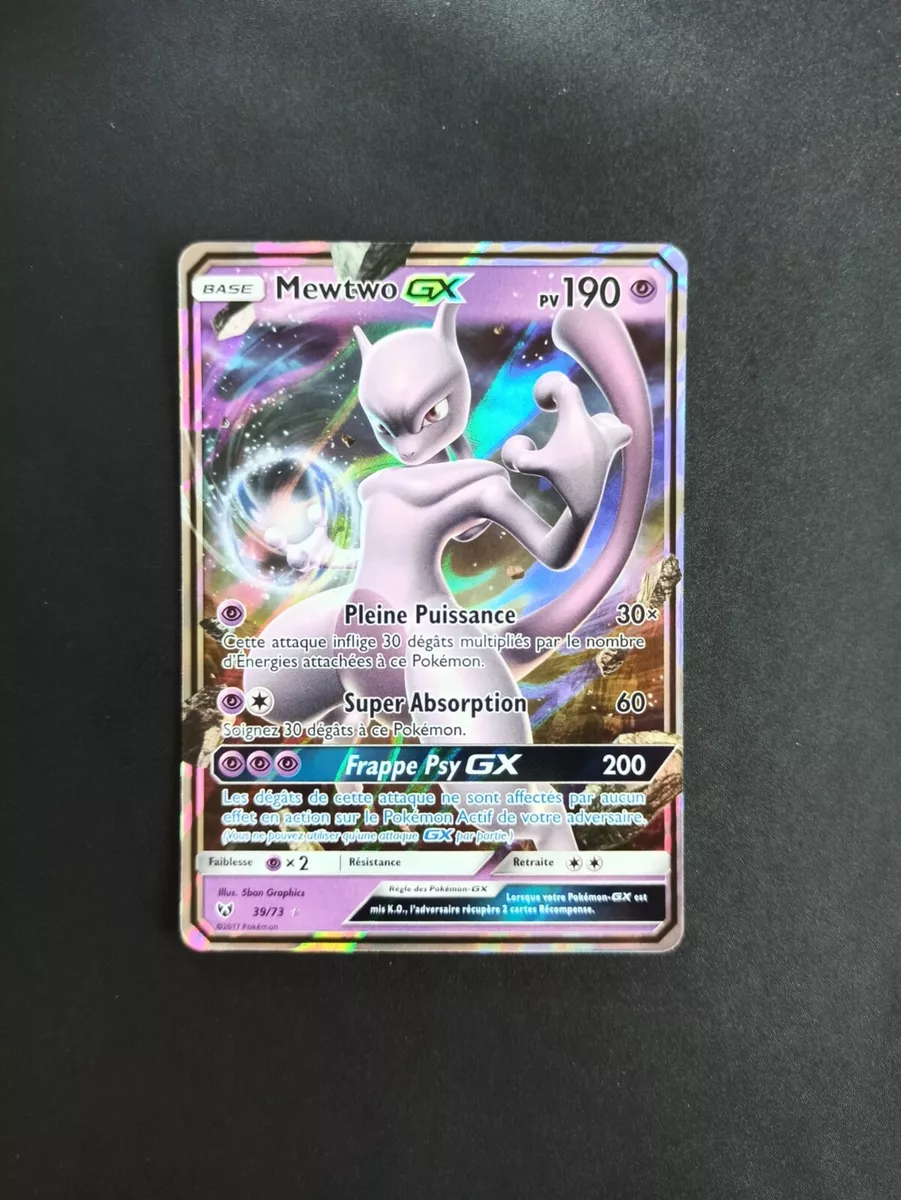 Mewtwo GX - 39/73 - Ultra Rare  Carte pokemon, Carte pokemon a