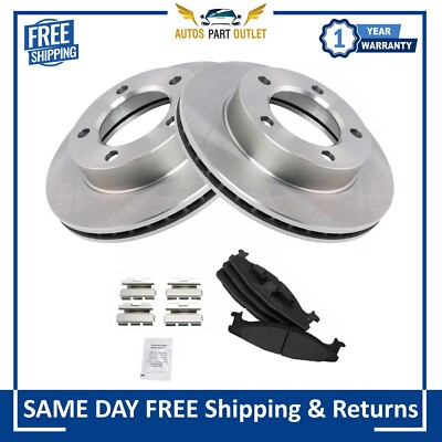 New Front Semi Metallic Brake Pad & Rotor Left & Right Kit For 1994-96 Ford